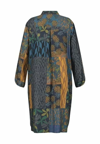 SAMOON Blusenkleid, Oversize, Knopfleiste, Für Damen 08102 NAVY GEMUSTE 6 SAMOON Blusenkleid, Oversize, Knopfleiste, Für Damen 08102 NAVY GEMUSTE – Bild 4