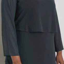 SAMOON Blusenkleid, 7/8-Arm, Split-Neck, Große Größen, Für Damen 08100 NAVY 9 SAMOON Blusenkleid, 7/8-Arm, Split-Neck, Große Größen, Für Damen 08100 NAVY -ONLY Geschäft unnamed file 761