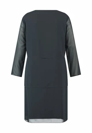 SAMOON Blusenkleid, 7/8-Arm, Split-Neck, Große Größen, Für Damen 08100 NAVY 6 SAMOON Blusenkleid, 7/8-Arm, Split-Neck, Große Größen, Für Damen 08100 NAVY – Bild 4