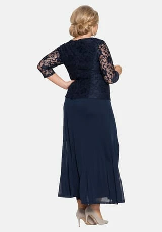 Sheego Abendkleid Marine 5 Sheego Abendkleid Marine – Bild 3