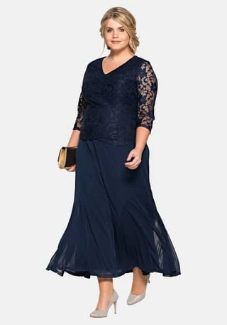 Sheego Abendkleid Marine 7 Sheego Abendkleid Marine – Bild 5