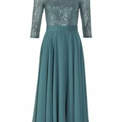 SWING Abendkleid, Midi-Länge, 3/4-Ärmel, Für Damen 530 GRÜN