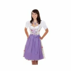 Edelnice Mini Dirndl 3-teilig Blumen Weiß Lila