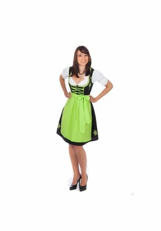 Edelnice Mini Dirndl 3-teilig Schwarz, Grün 4 Edelnice Mini Dirndl 3-teilig Schwarz, Grün – Bild 2