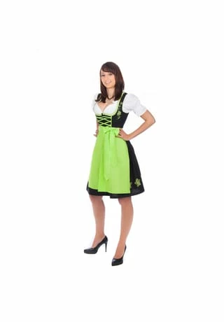 Edelnice Mini Dirndl 3-teilig Schwarz, Grün 5 Edelnice Mini Dirndl 3-teilig Schwarz, Grün – Bild 3