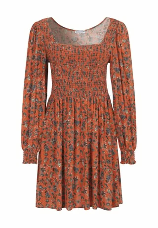 MANGUUN Shirtkleid, Gerader Ausschnitt, Für Damen GINGERSPICEFLPAIPR 3 MANGUUN Shirtkleid, Gerader Ausschnitt, Für Damen GINGERSPICEFLPAIPR